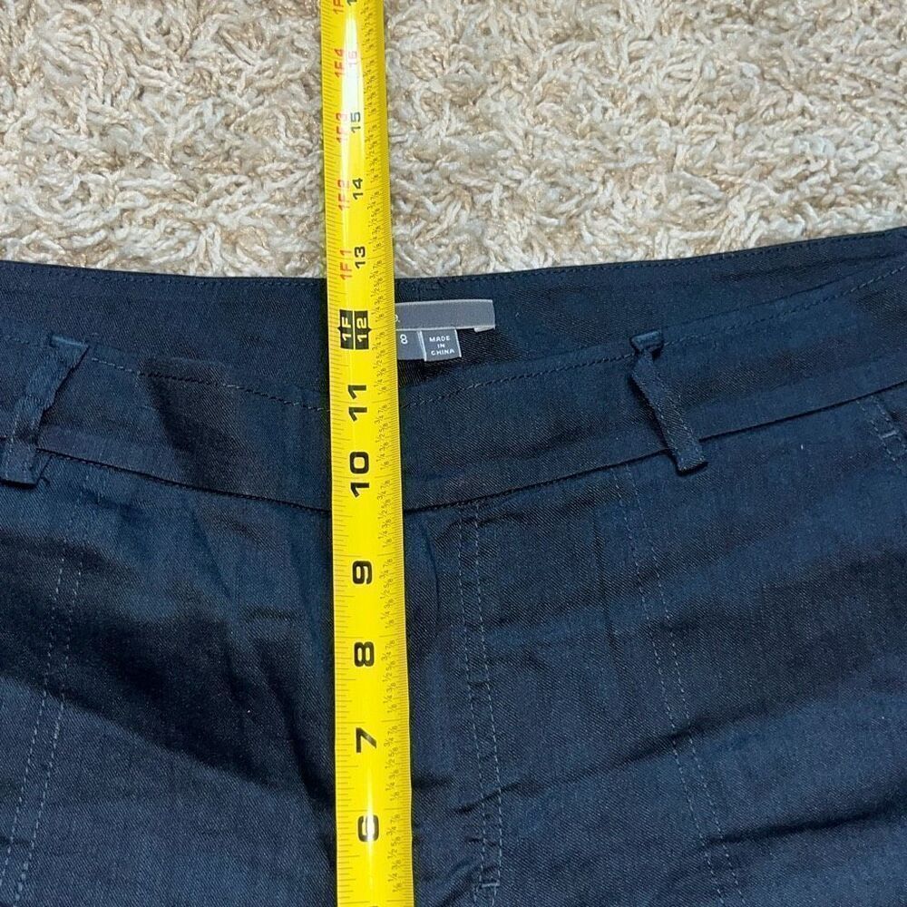 Vince Linen Blend Cargo Pocket Ankle Pants Women's Size 8 Navy Blue - Picture 11 of 15